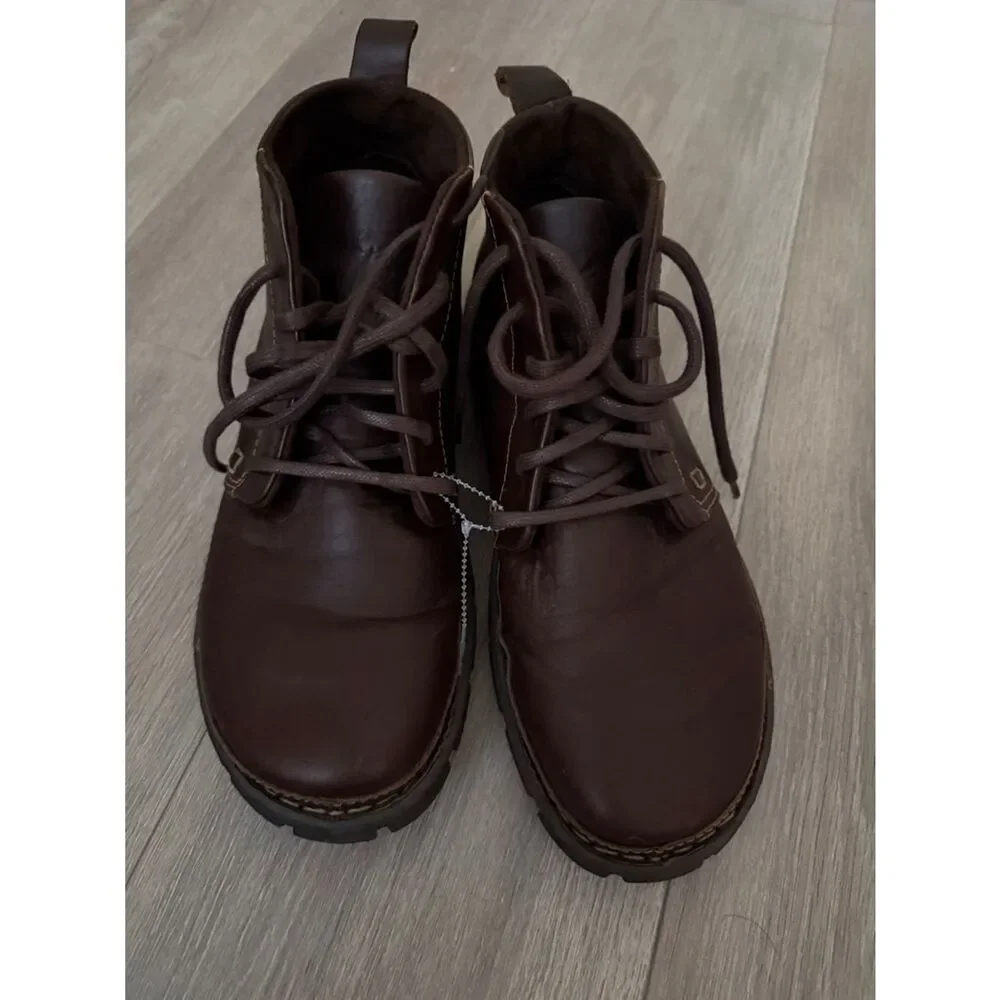 Born Men's Dark Brown Leather Chukka Boots